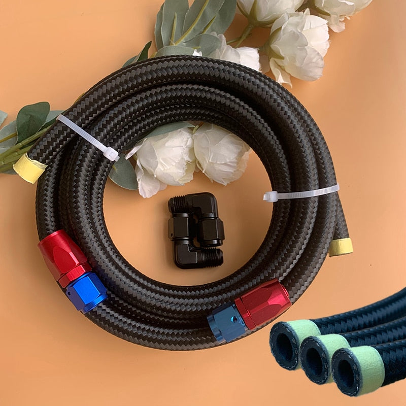 AN 6 Stainless Steel Braided Fuel Line Hose 1M – Tegiwa