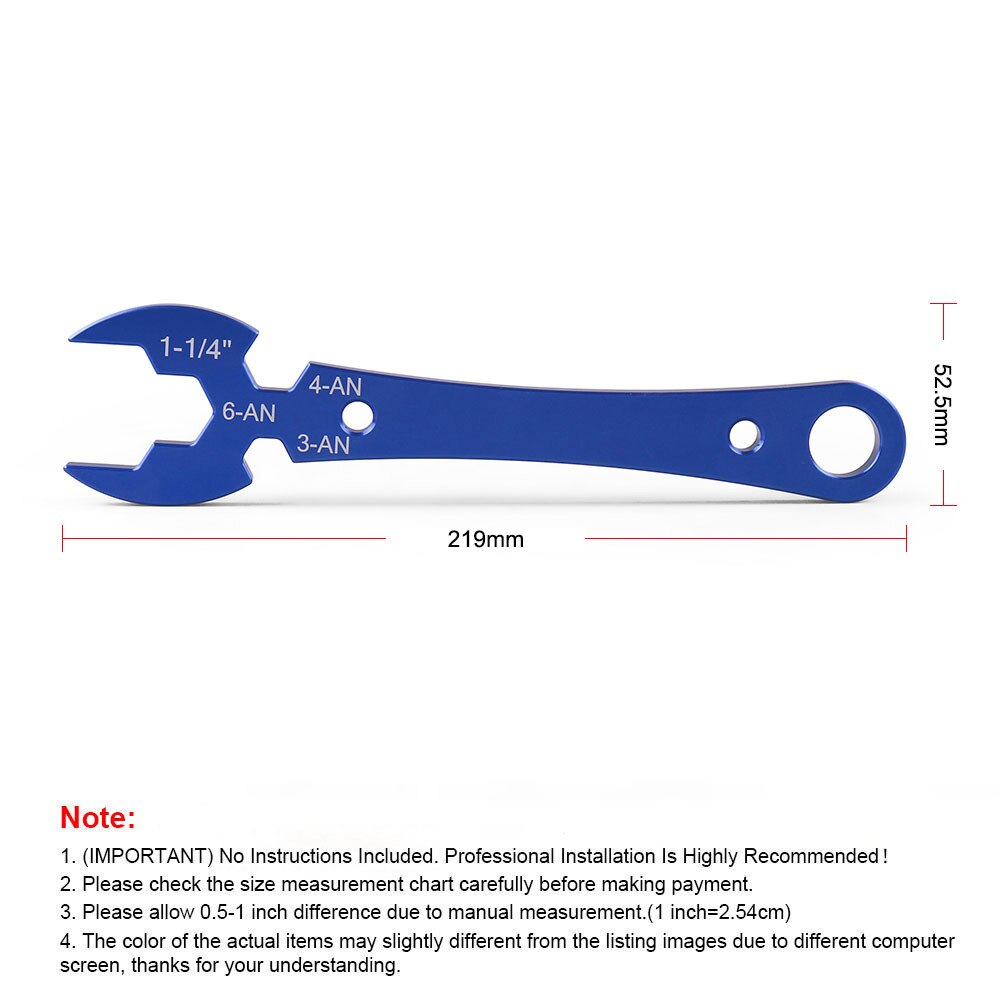 3 An 4 An 6 An And 1-1/4 In Aluminum Wrench Hose Fitting Tool Aluminum